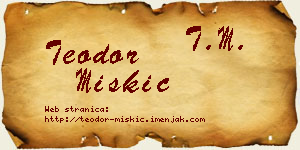 Teodor Miškić vizit kartica